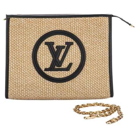 louis vuitton raffia clutch|Louis Vuitton shoulder clutch.